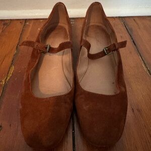 Madewell Brown Suede Mary Jane Flats size 8.5